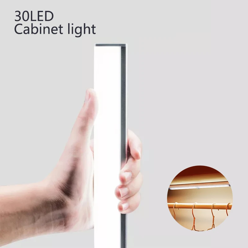 LED infrared sensor light motion cupboard wardrobe bedside lamp staircase led magnetic closet night | Освещение