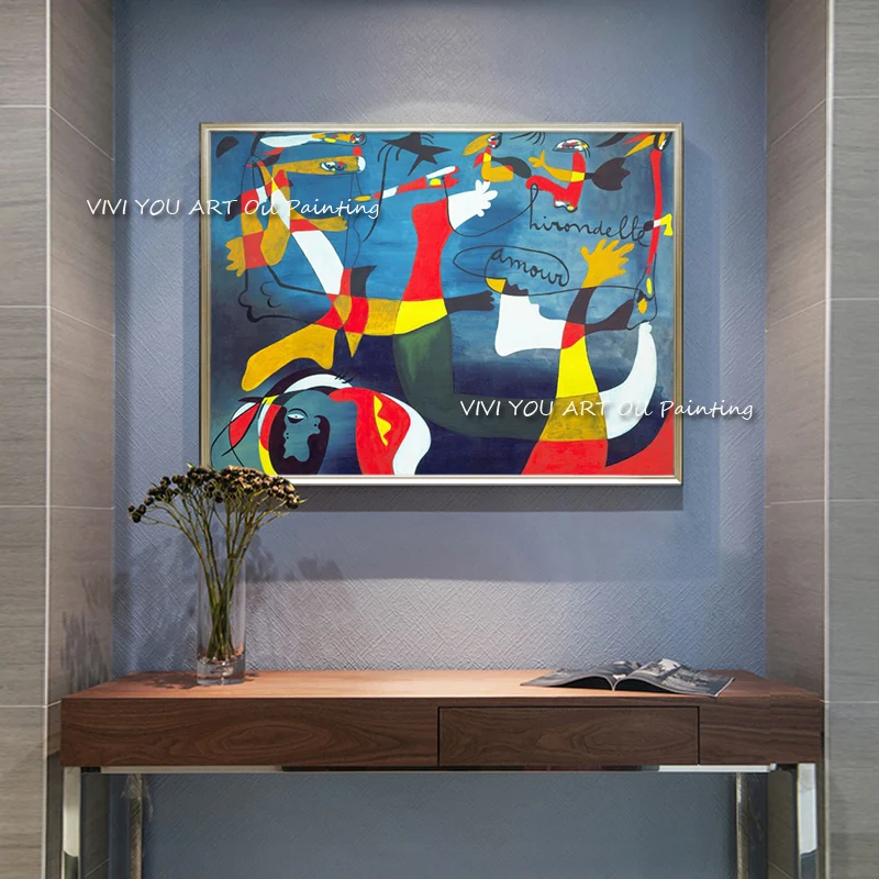 

Colorful Abstract Animal Picasso Oil Painting Canvas Wall Art Handmade Large Size Canvas Painting for Living Room Decoration