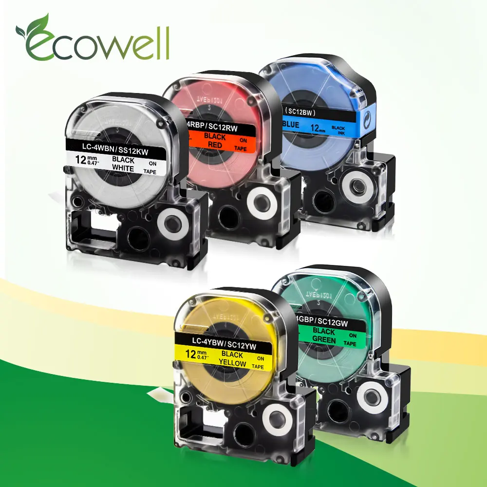 Ярлыки Ecowell SS12KW разноцветные совместимые с kingjim/epson LW300 LW400 | Компьютеры и офис