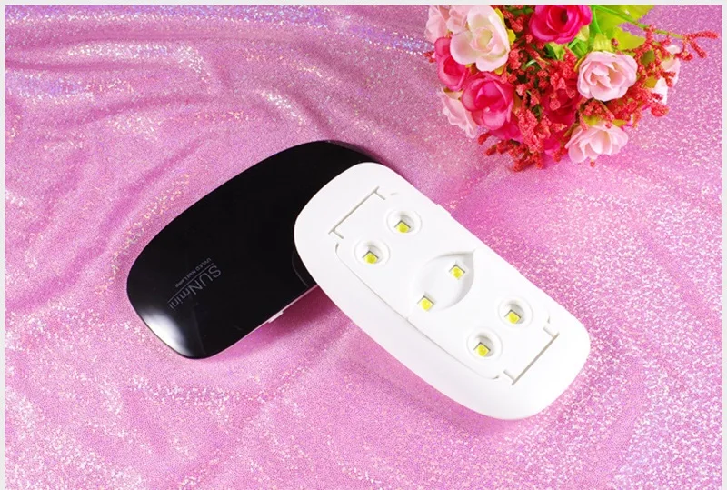 6 Вт Мини светодиодный/УФ лампа USB штекер мышь типа Розовый Черный Белый Красный Небесно-Голубой Складная Лампа для УФ гель-лака аппарат для сушки ногтей