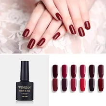 Винно-красный лак для ногтей, гель для наращивания ногтей, замочить от УФ, Полупостоянный светодиодный лак для маникюра, Гель-лак для ногтей, гибридный лак