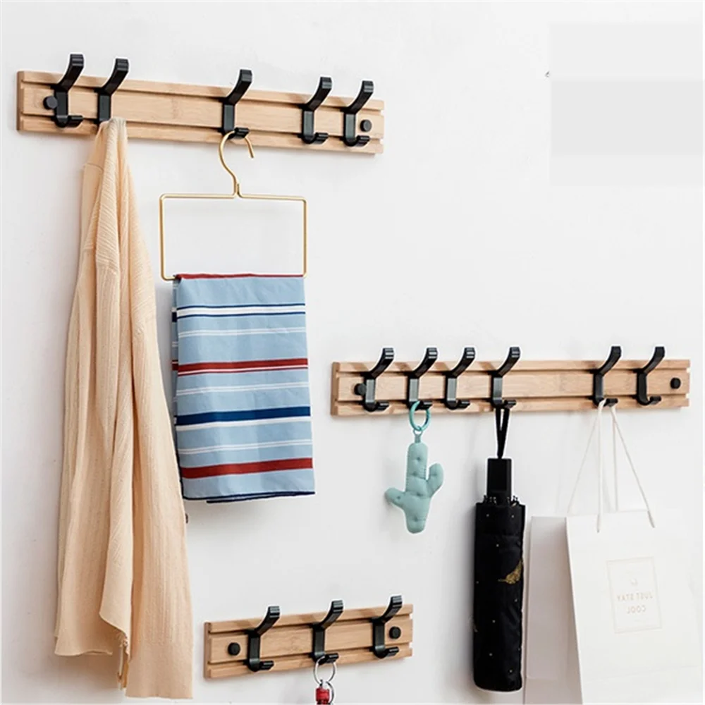 Perchas de pared de madera maciza, estante para ropa, toalla, abrigo, sombrero, baño, soporte para AliExpress