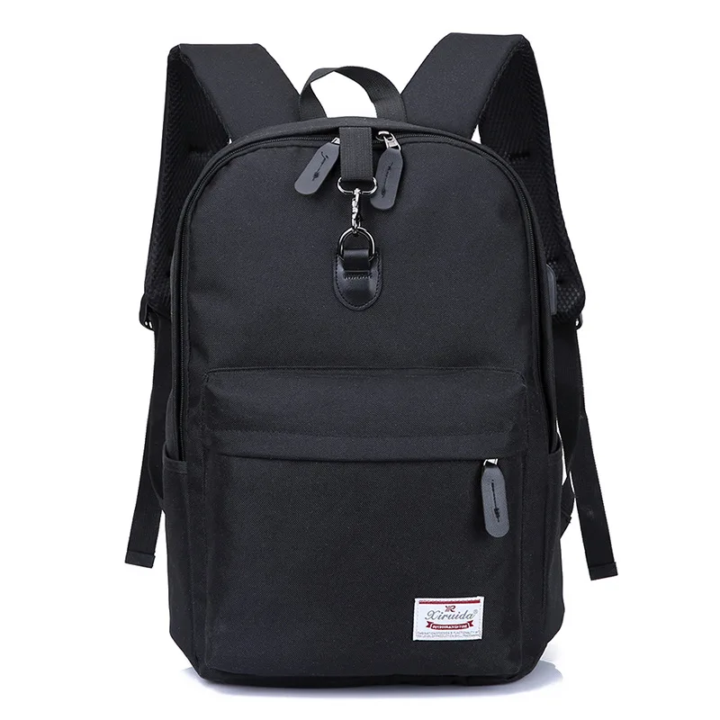 

2019 Men Male Canvas Black Backpack College Student School Backpack Bags For Teenagers Mochila Casual Rucksack Travel Daypack
