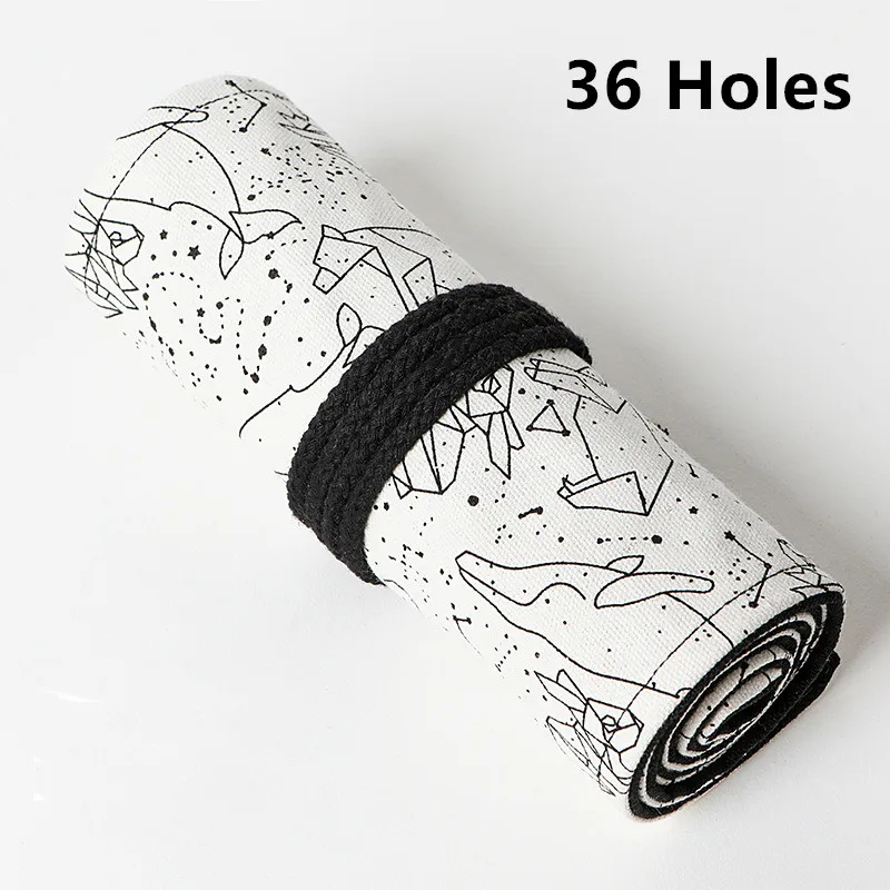 36 Holes Холстяная рулон школьный пенал для мальчиков и девочек 12/24/36/48/72 Отверстия пенал холст большой мешок ручки ящик Чехол - Цвет: 36 Holes