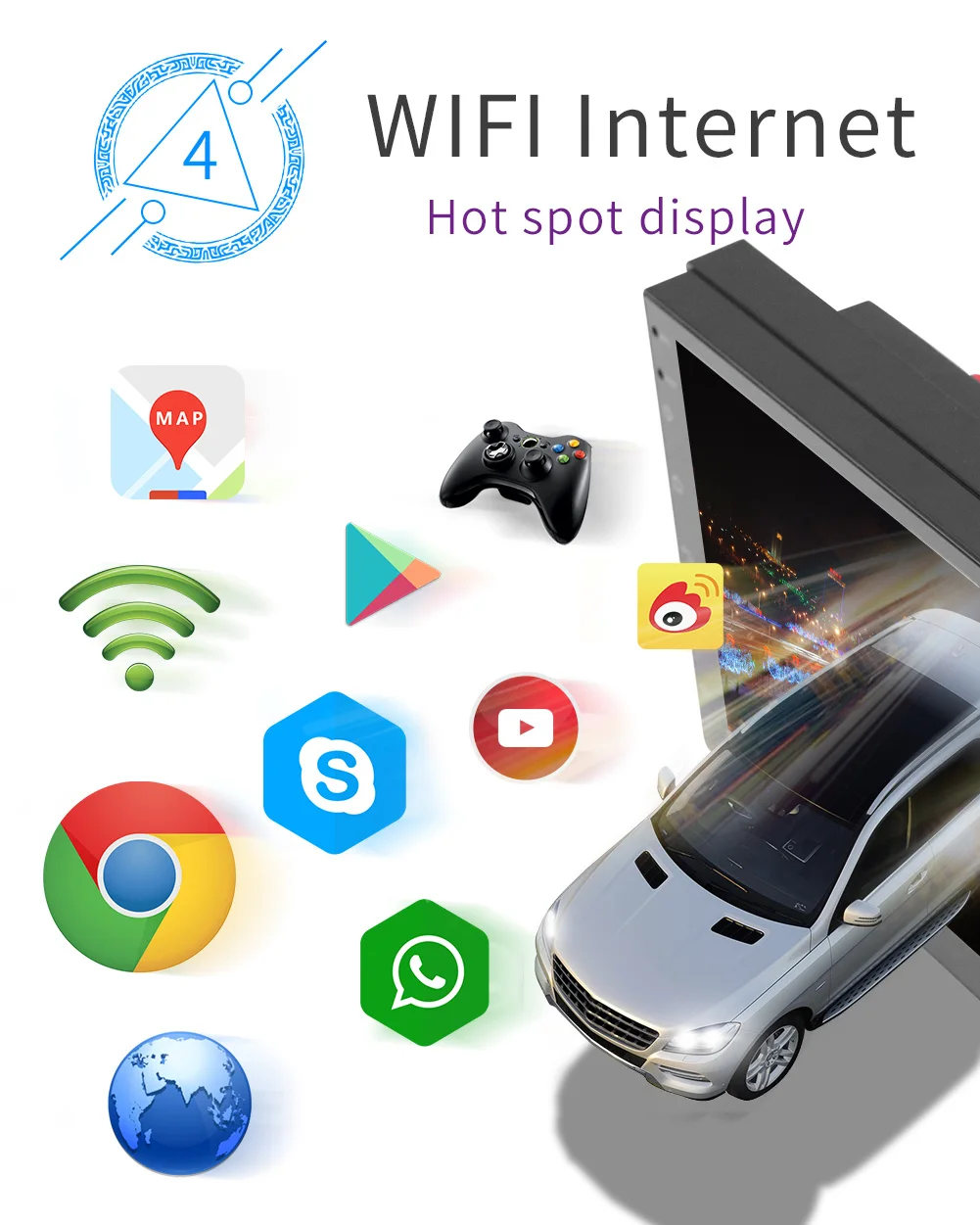 Essgoo Universal Car Radio 2 Din Android Auto Stereo 7