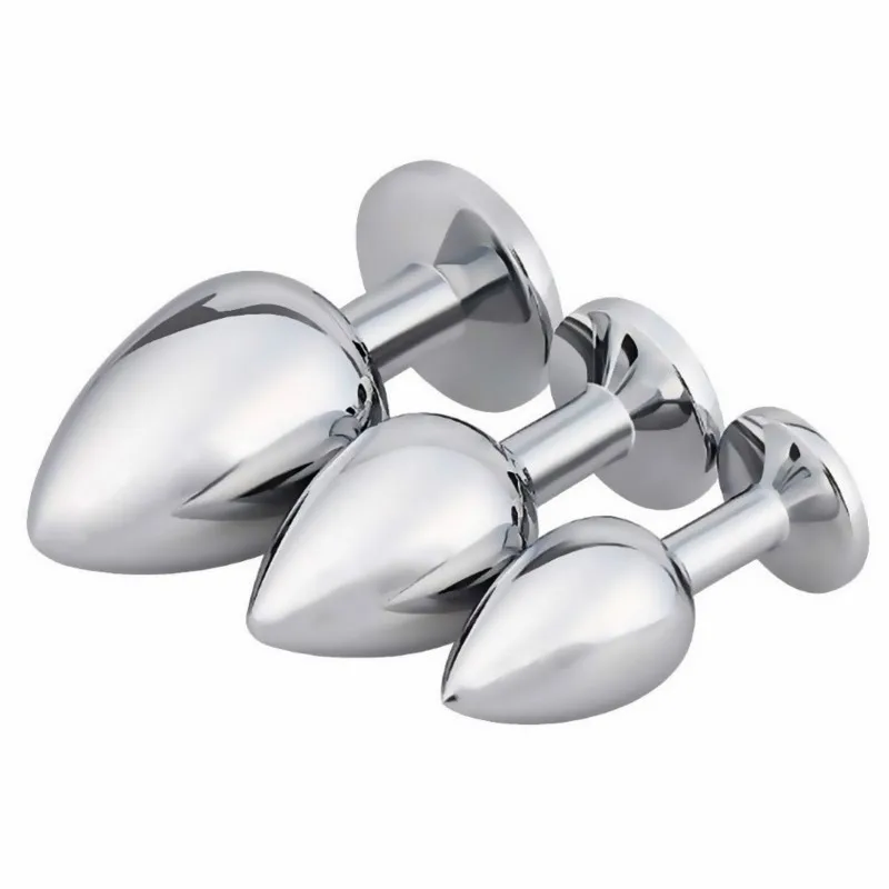 3 Pcs Luxury Jewelry Design Fetish Stainless Steel Anal Butt Plug