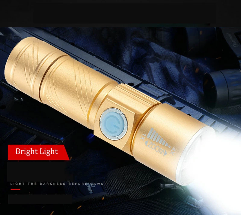 Zoomable Bike Front Light  Bicycle Flashlight USB Charging Flashlight Cycling Waterproof Torch Bike Headlight Bicycle Light (3)