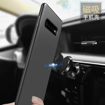 

for Samsung Galaxy S10 / S10 Plus / S10e / S9 / S9 + Magnetic Car Holder Case for Galaxy S10+ S10E Case Soft Matte Cover Bumper