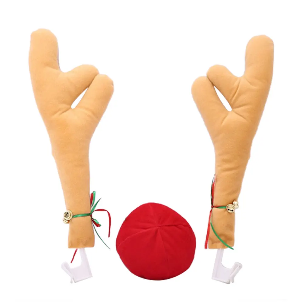 

1Set Fashionable Funny Christmas Yellow Antlers Decoration Car Ornaments