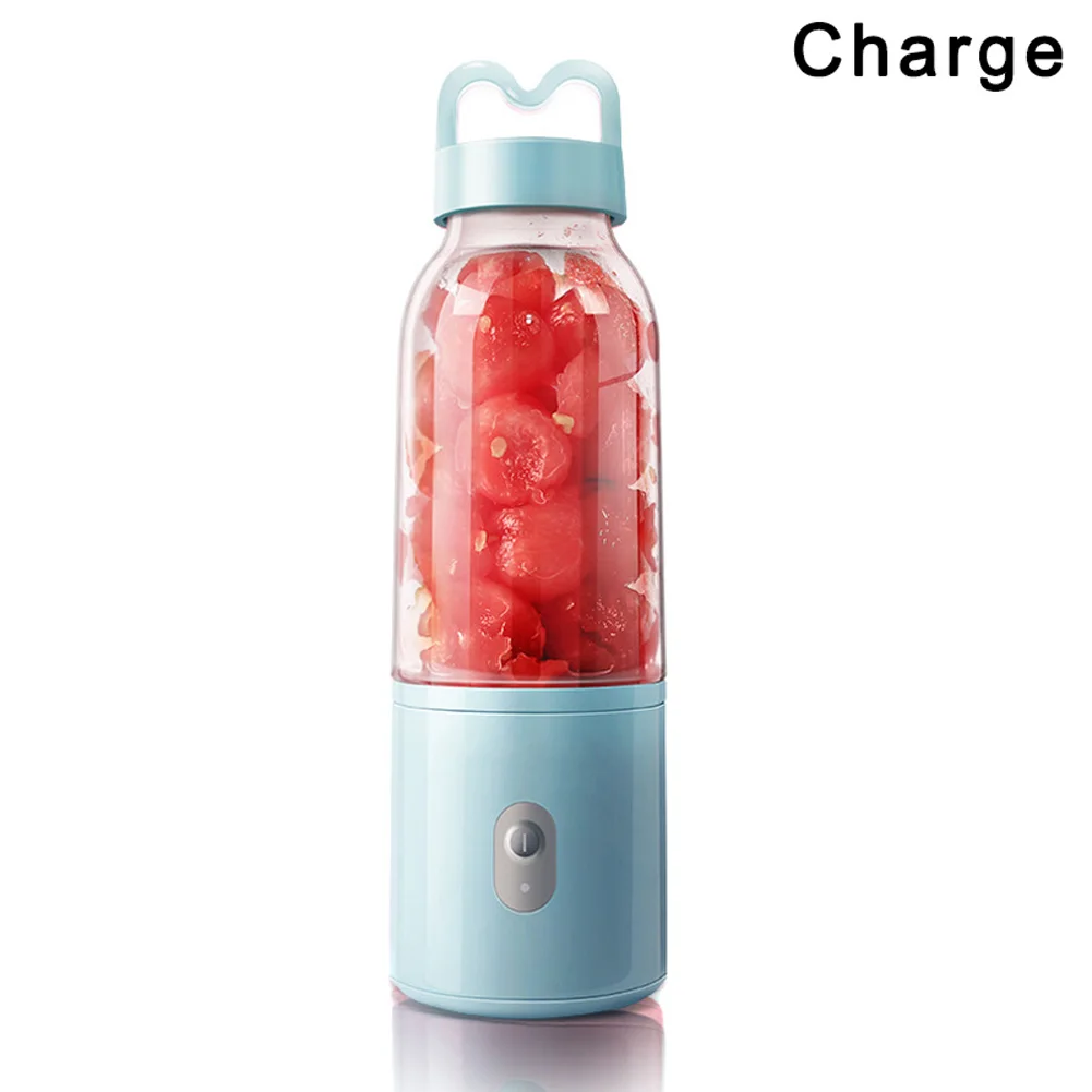 Electric Mini Juicer Cup USB Rechargeable Plug-in Portable Fruit Vegetable Blender Mixer FOU99 - Цвет: blue Charge