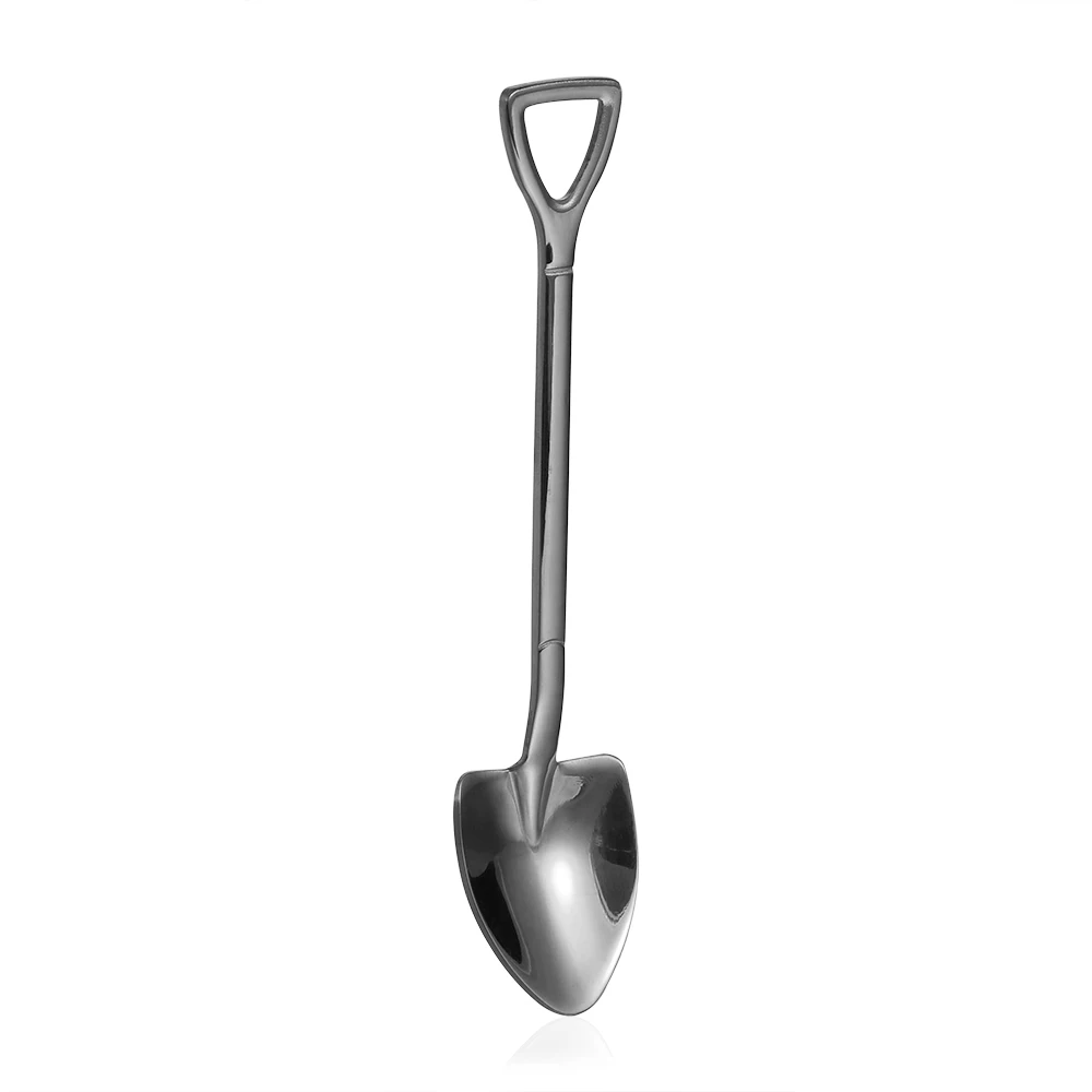 1 шт. ложка из нержавеющей стали, вилка, многоцветная лопатка, маленькие ветки, форма листа, длинная ручка, десертная посуда, новые кухонные аксессуары - Цвет: Silver Spoon