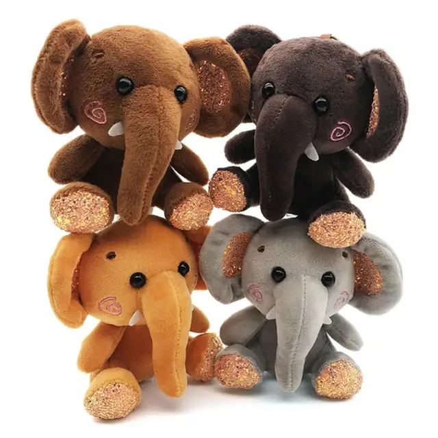 Mini Elephant Plush Stuffed Doll Pendant Keychain Key Chain Holder Bag Decor Cartoon Plush Dolls Toys Keychain Pendant Kids Gift 1