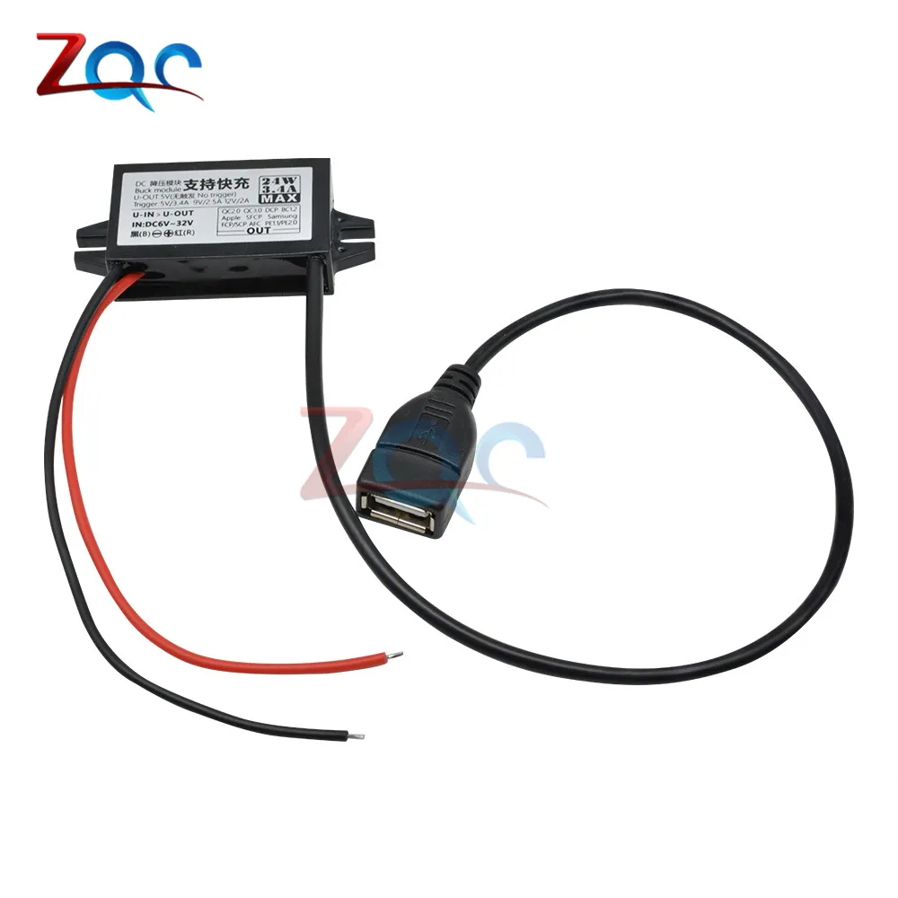 Автомобильный преобразователь питания с 12 В на 5 3 А 15 Вт Micro USB понижающее