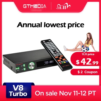 

Top GTmedia V8 Turbo Satellite Receiver TV BOX 1080P HD DVB S2X T2 Cable Support Spain ccam M3U CA Card Slot PK V8 PRO 2 NOVA