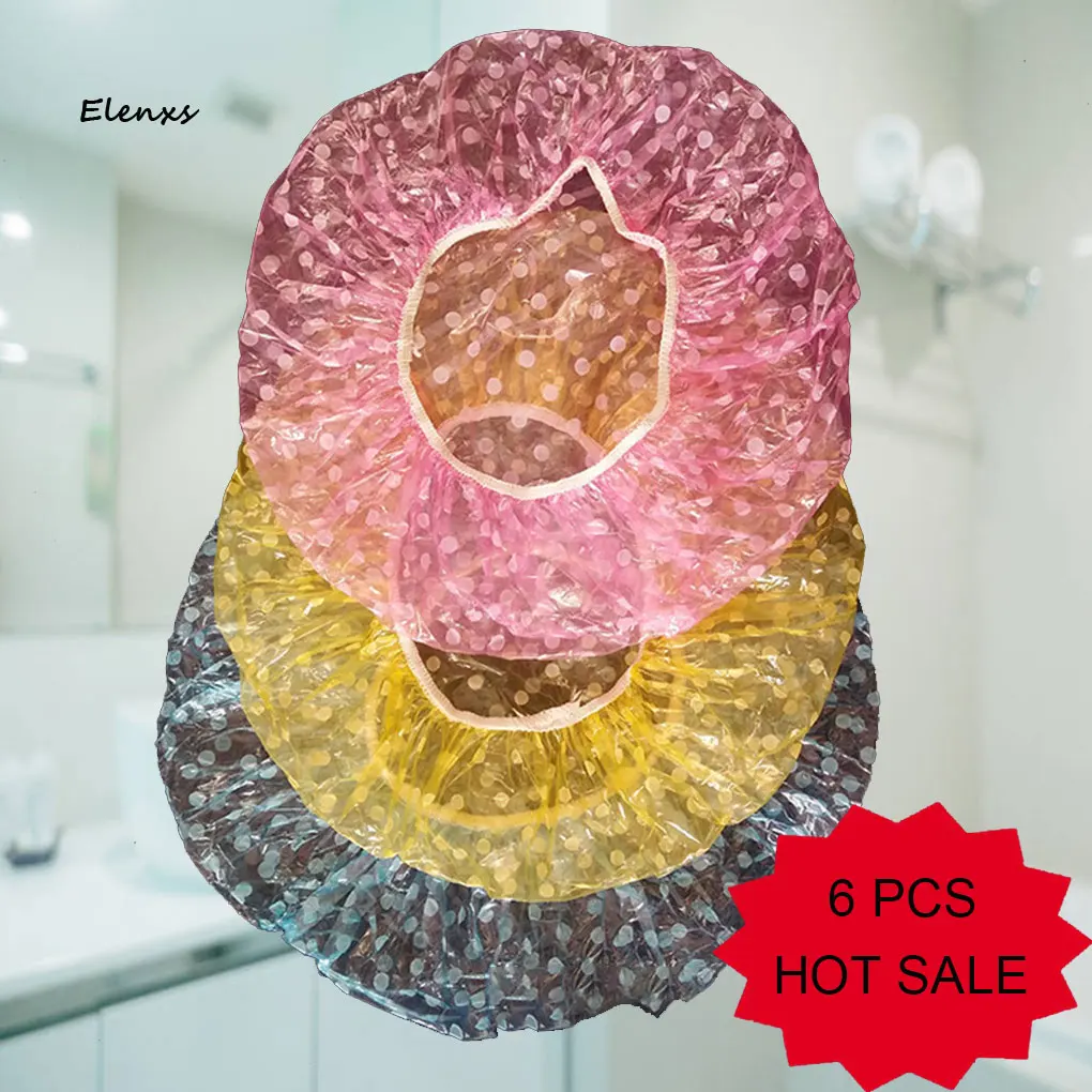 Shower-Caps Bathing-Accessory Clear Elastic Disposable Women Beanie Spa Thick Large 1/2/3-/..