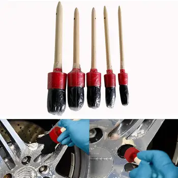 

5PC Detailing Brush Cleaning Natural Boar Hair Brushes Car Auto Detail Tools Car Home Care Cleaning Tool #729