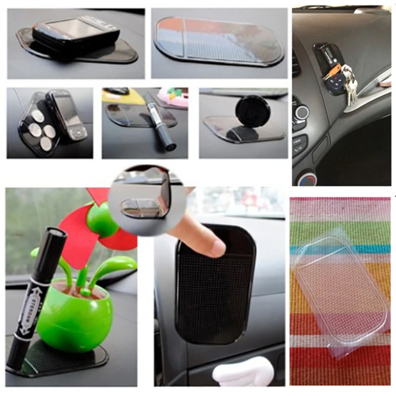 Car Anti-Slip Mat Pads Car Dashboard Sticky Silicone Mat Auto Non-Slip Sticky Gel Pad For Phone Holder Styling Interior 13x7