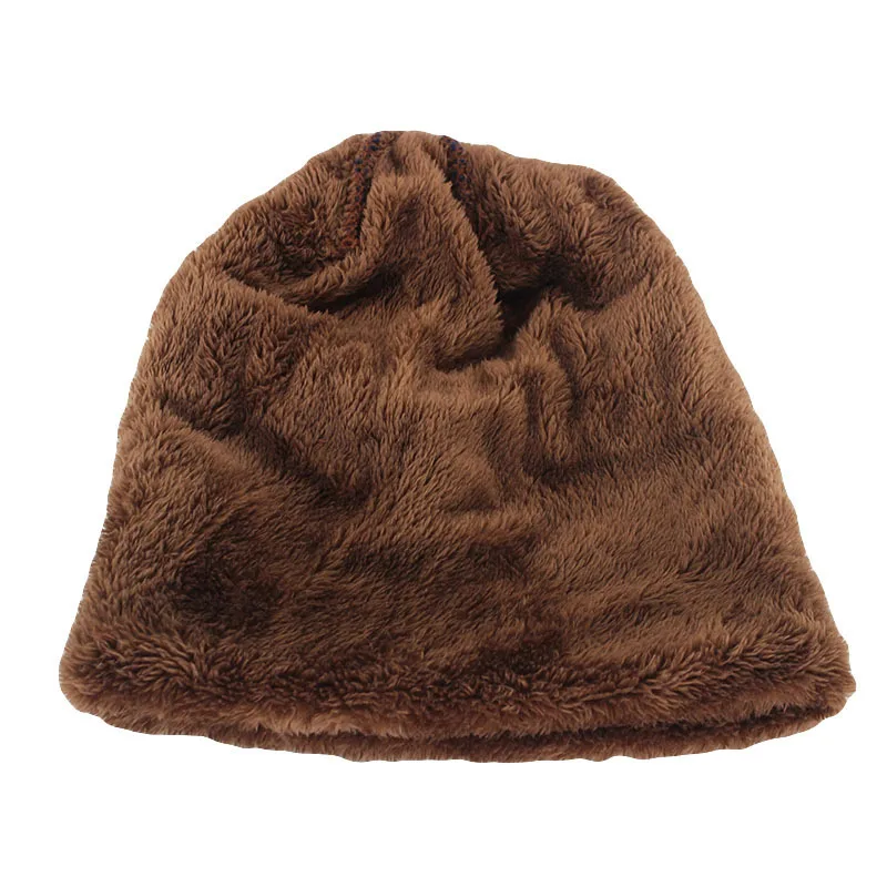 Sparsil Мужская зимняя вязаная флисовая шапка, однотонное бархатное уплотненное теплое шапки, Осенние уличные ветрозащитные мягкие шапочки для мальчиков