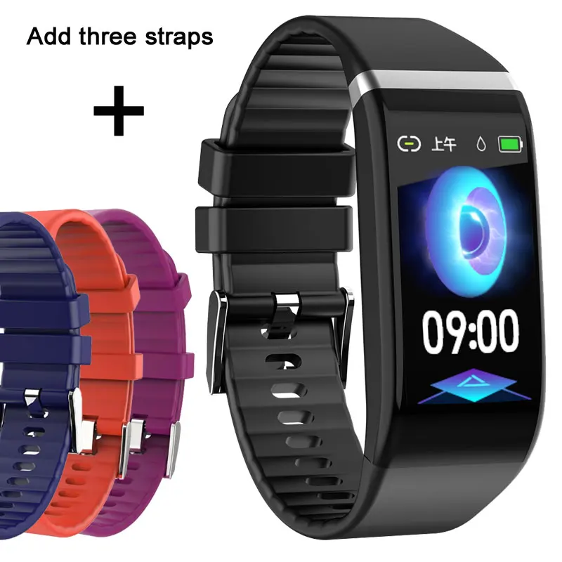 Add 3 color strap Фитнес-трекер, браслет, водонепроницаемый, умный браслет, сердечный ритм, тонкий браслет, измерение кровяного давления, смарт-браслет, часы для женщин - Цвет: Add 3 color strap