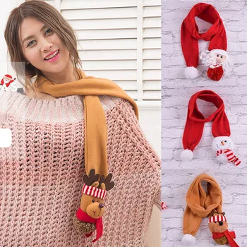 

2020 New Fashion Unisex Funny Christmas Santa Claus Neck Fleece Knitted Scarves Shawl Scarf winter scarf comfortable soft A50