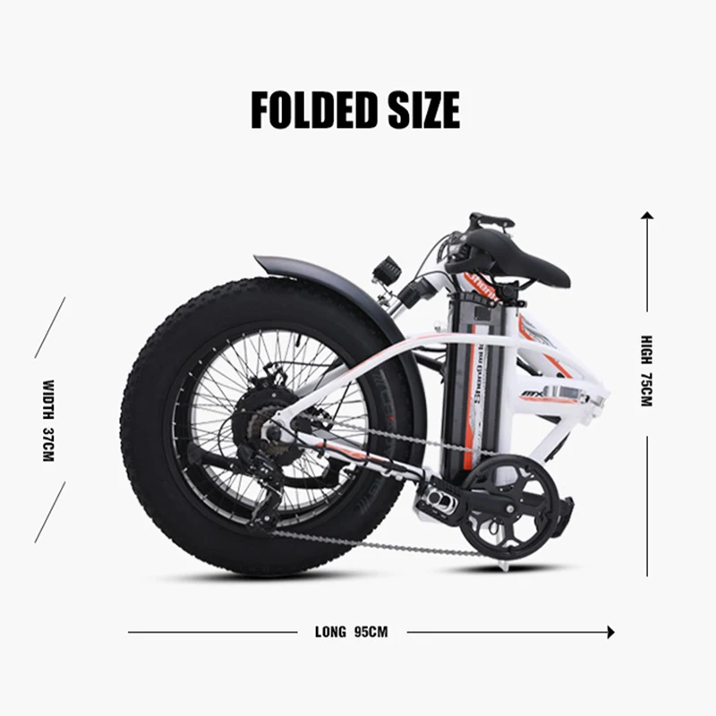 Discount folding electric bike 48v 15ah lithium battery 20 "tire fat  brake folding e-bike disc 500w  ebike electric bicycle 2