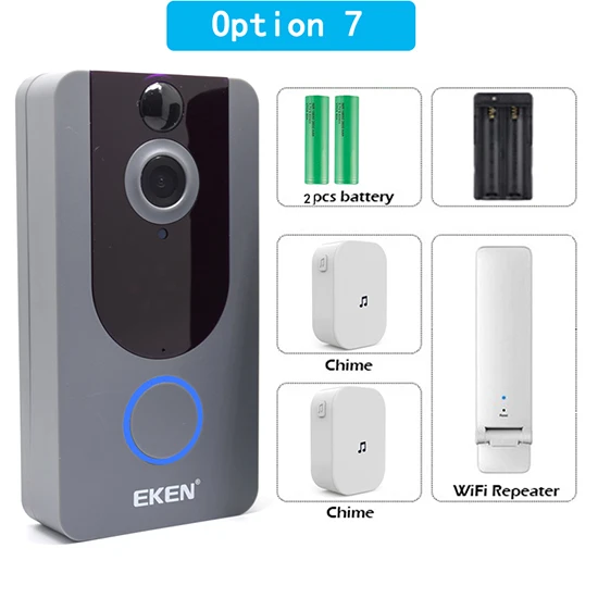 Eken V7 видео doorbell1080p с ringtone ночного видения беспроводной мониторинг безопасности Интеллектуальное обнаружение движения домофон камера - Цвет: Option 7