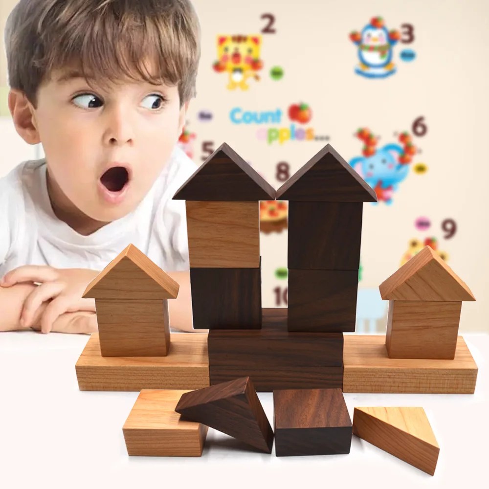 

Customizable Children Assembled Building Blocks Toy Top Grade Wooden Aged 1-2 Years Infant Intelligence Fight Inserted 3-6 a Yea