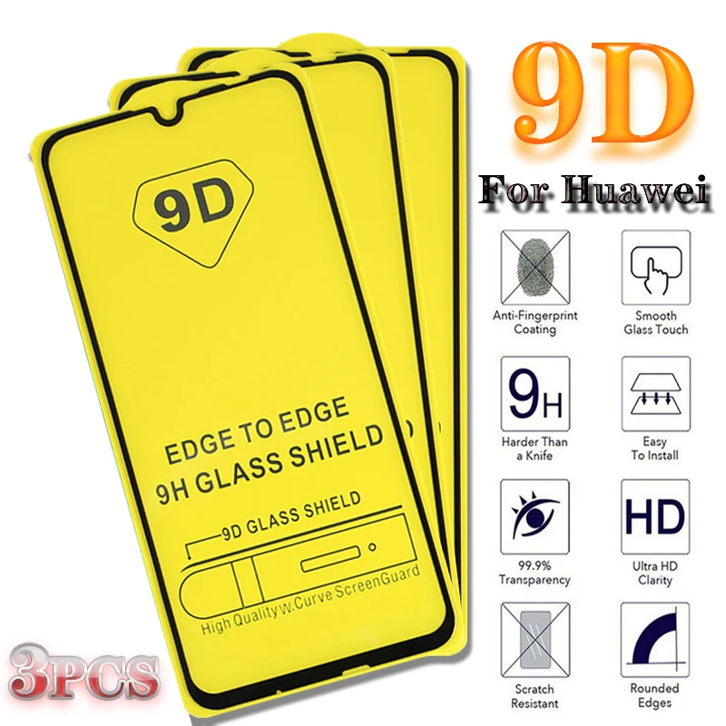 9D закаленное стекло для Huawei P10 p20 p30 Lite Полное покрытие защитный honor 8X 9X 10 lite 9i 10i 20i