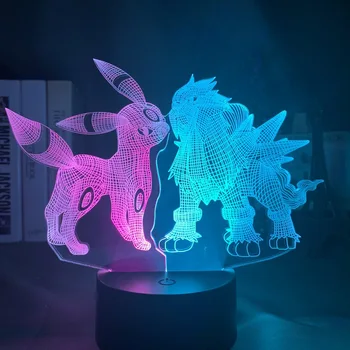 

Double Color Umbreon and Entei Figure Kids Night Light Led Touch Sensor Colorful Bedroom Light Cool Table 3d Lamp Pokemon Gift
