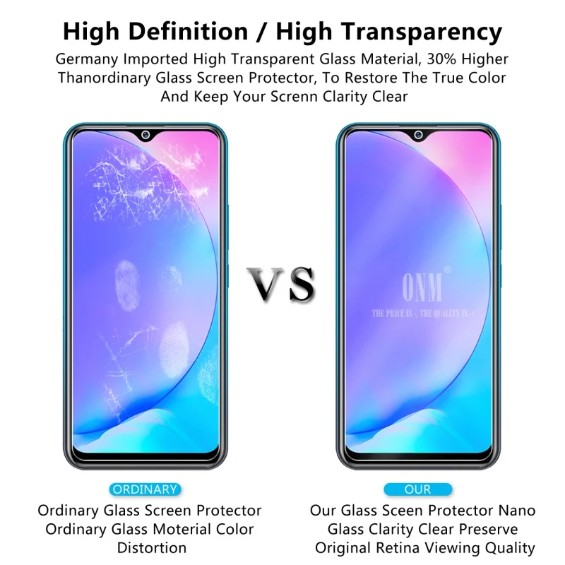 2 шт закаленное стекло для VIVO Y17 2019 Защитное экрана 2.5D 9H Премиум Закаленное