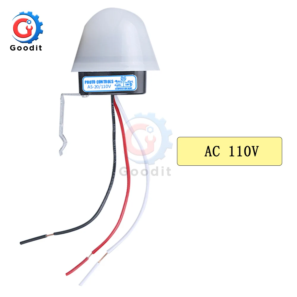 AS-20 DC 12V AC 110V 220V 10A водонепроницаемый чувствительный автоматический фото Переключатель Вкл/Выкл фотоэлемент переключатель уличного света сенсор переключатель инструменты - Цвет: AC 110V