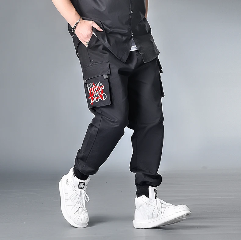 

7XL 6XL 5XL XXXXL 2020 Spring Hip Hop Joggers Men Black Harem Pants Multi-pocket Man Sweatpants Streetwear Casual Mens Pants