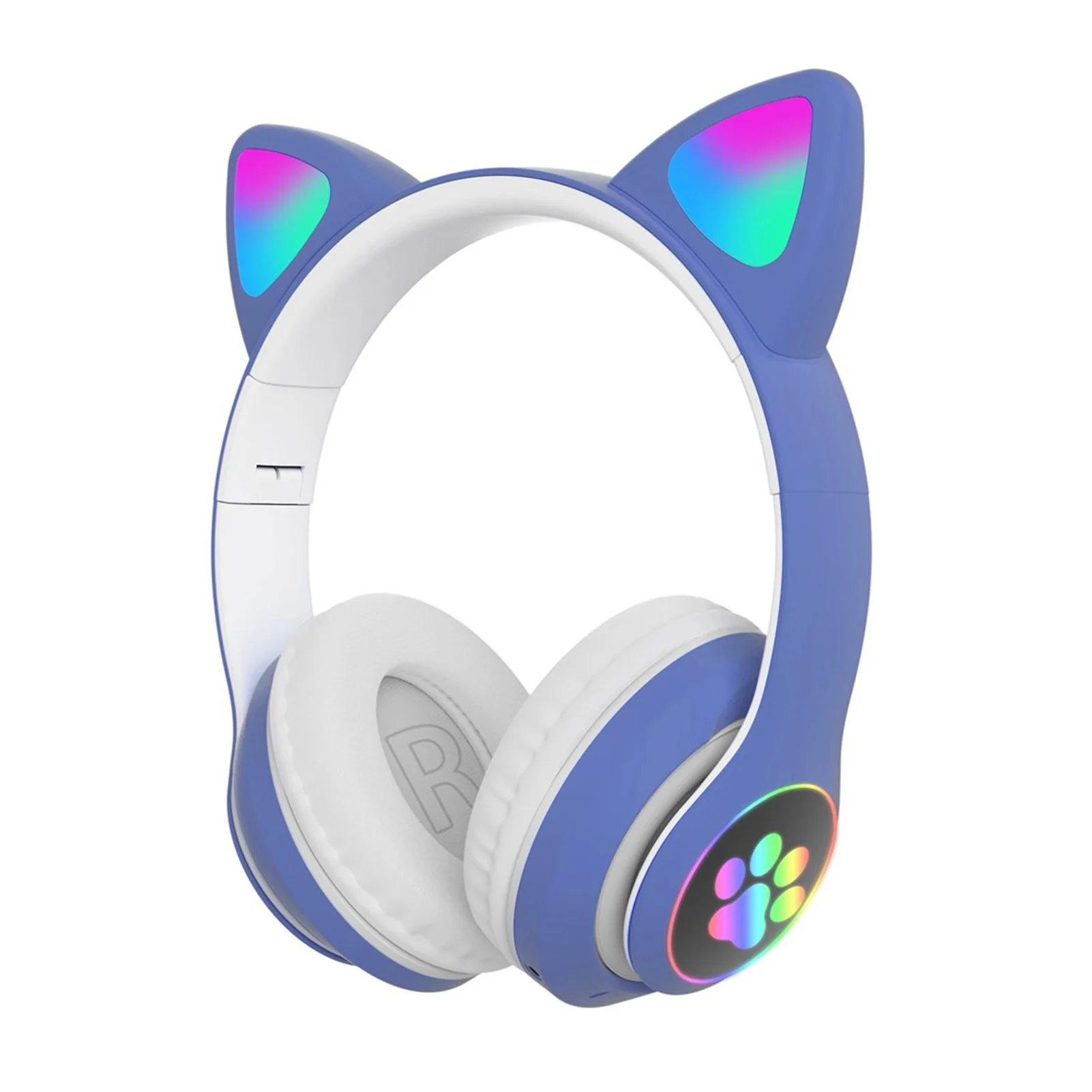 Cute Foldable Headphones Fashion HIFI Music Cat Ear Kids Adult Stereo Wireless Gaming Headset Bluetooth 5 0 LED Light Up Gift