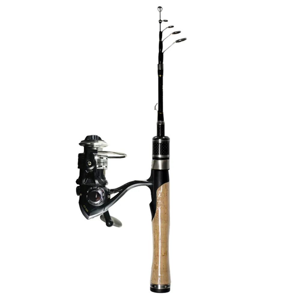 Fishing Rods Telescopic Carbon 1.25m 1.5m  1-5g  Lure Weight UL Portable Travel Lure Rod Spinning Bait Casting Reel Set