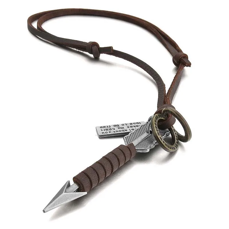 Винтажное регулируемое ожерелье с подвеской Marron Arrow из серебряного сплава 16 ~ 26