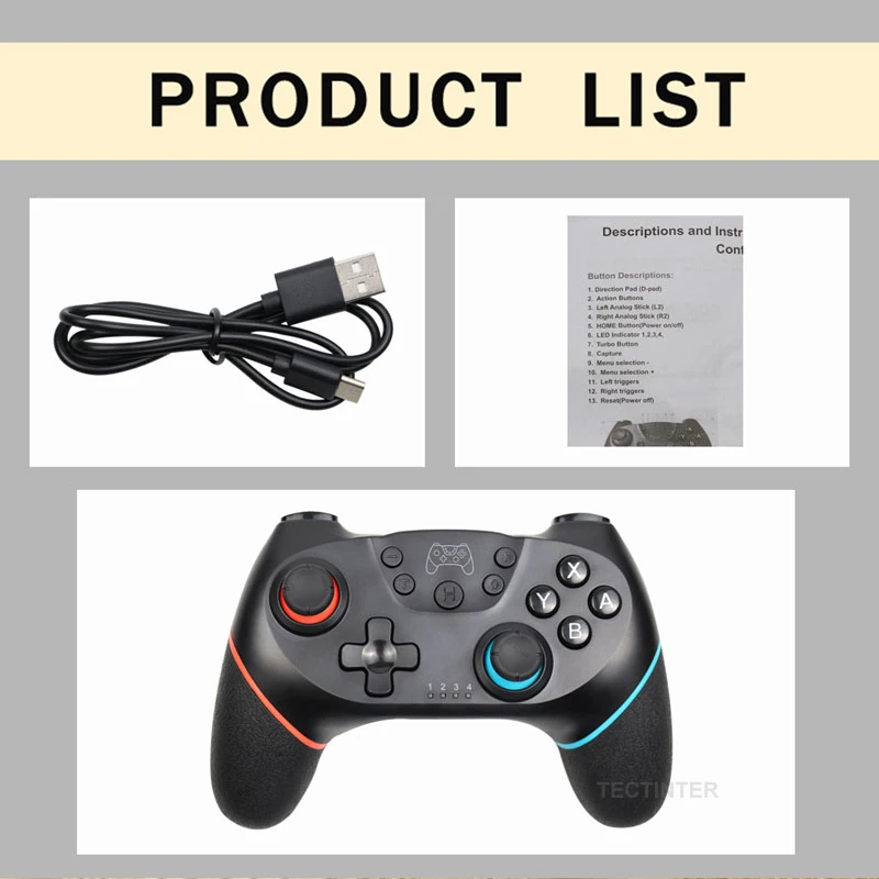 Беспроводной Bluetooth геймпад Для Nintendo переключатель Pro НС игровой джойстик