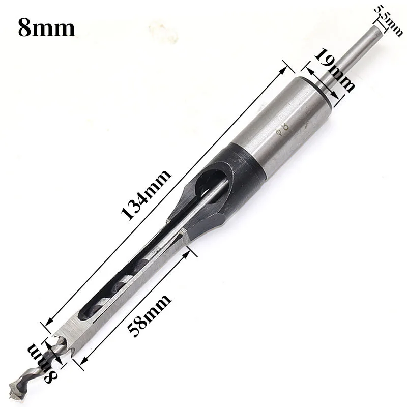 Broca helicoidal de aleación de acero, 6mm, 8mm, 9,5mm, 10mm, 12mm, 12,5mm,  14mm, 16mm, 18mm, 20mm, sierra de agujero redonda cuadrada, cincel de  mortaja para madera - AliExpress