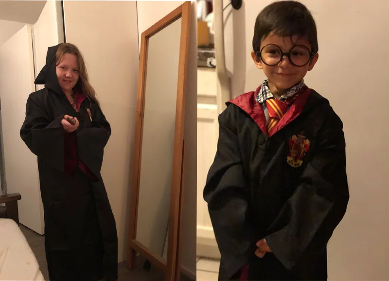 Костюм из Поттера, одежда, галстук, шарф, палочка, очки, шляпа Ravenclaw Gryffindor Hufflepuff Slytherin Potter, косплей, халат, плащ E2103AD