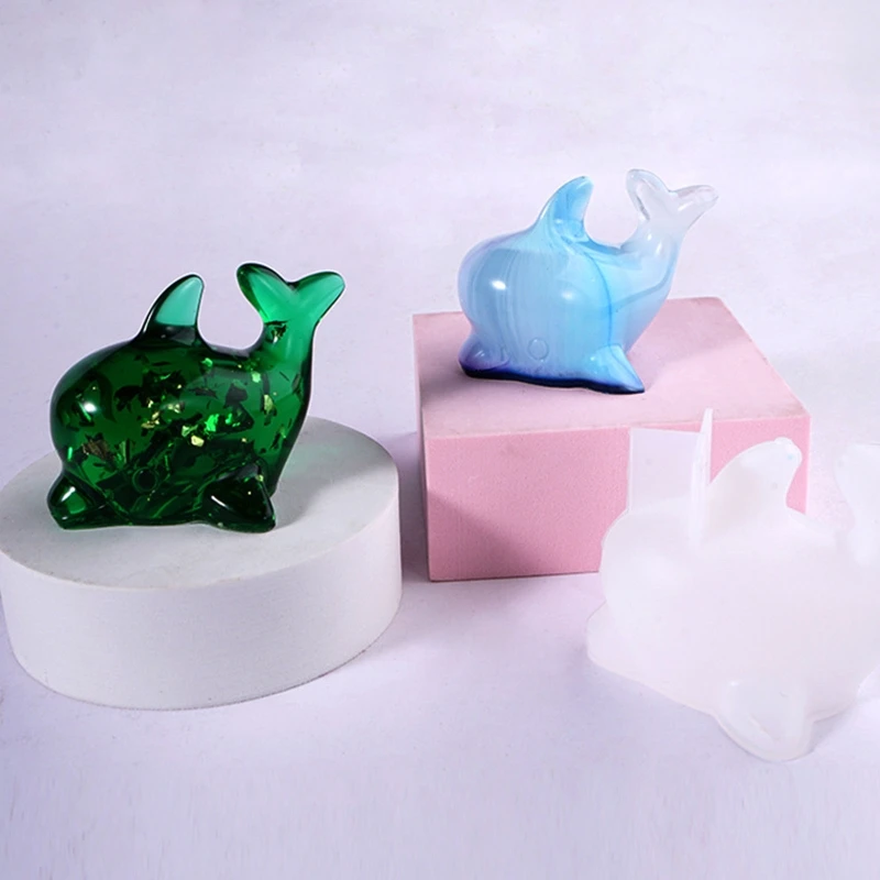 

Crystal Epoxy Resin Mold Dolphin Desktop Ornaments Casting Silicone Mould DIY U4LE