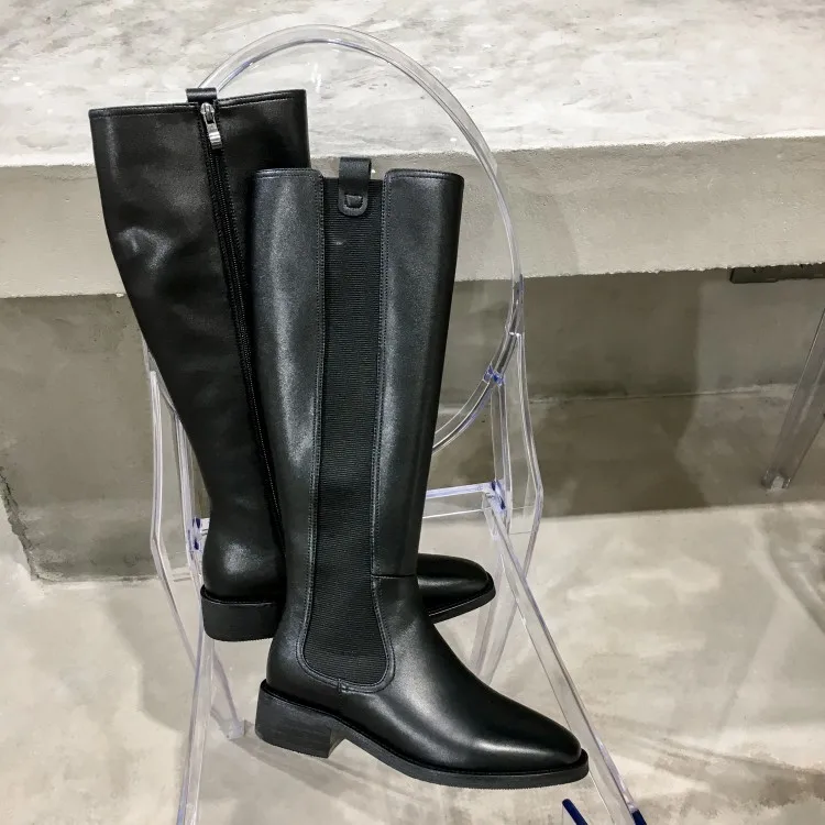 

BELLECOM Winter Really womens leather Boots Full Cowhide Keep Warm High Boots women ladies shoes botas mujer zapatillas