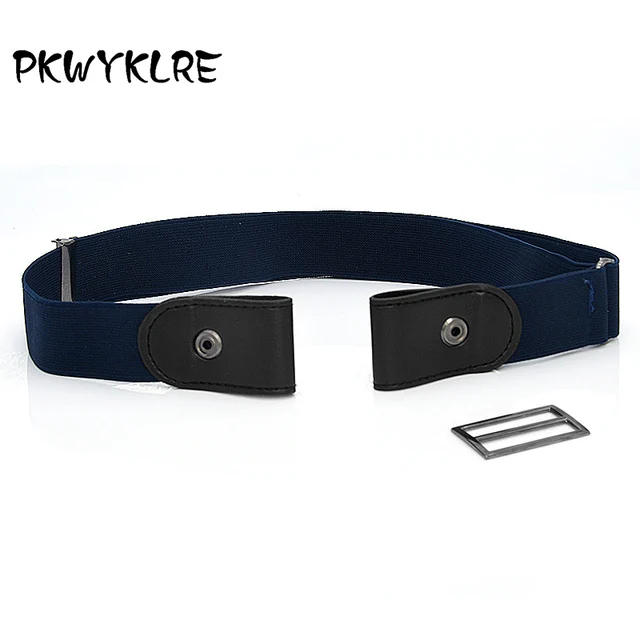 Buckle-Free Belt For Jean Pants,Dresses,No Buckle Stretch Elastic Waist Belt For Women/Men,No Bulge,No Hassle Waist Belt Dark blue