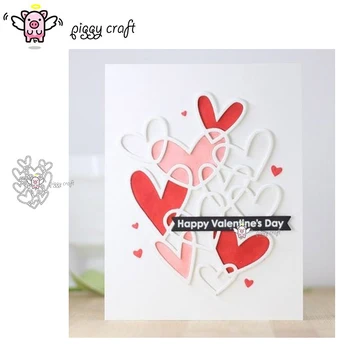 

Piggy Craft metal cutting dies cut die mold Heart shaped love decoration Scrapbook paper craft knife mould blade punch stencils