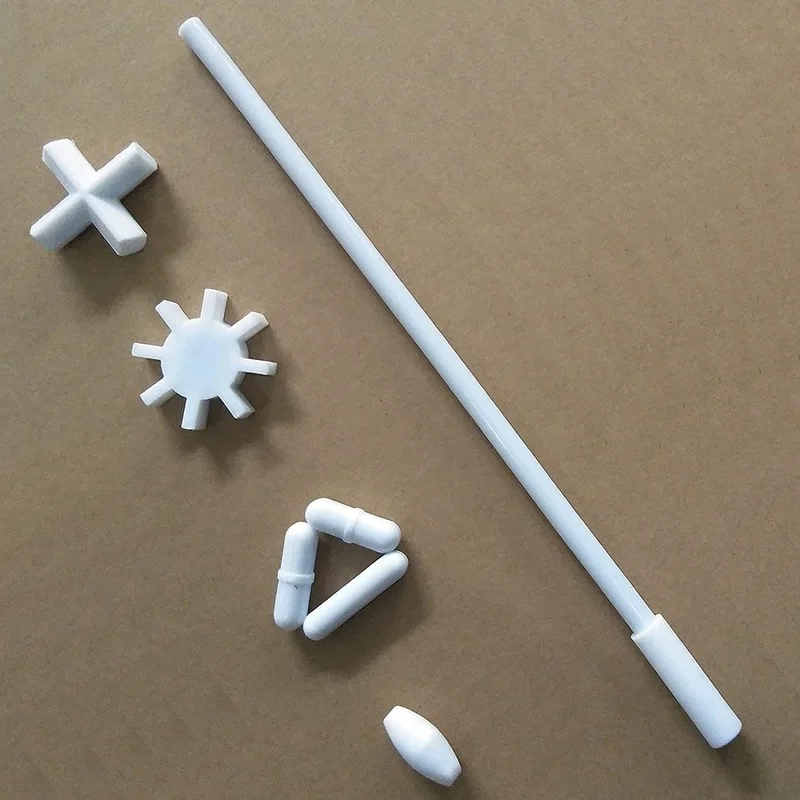 Magnetic Stirrer Bar Oval Octagon Cross Star Gear Cylinder Shape for Mixer Stir + Magnetic Retriever 8 pcs magnetic stirrer