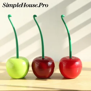

3Color Cherry Toilet Brush wc Creative Lovely Shape Wine Red Lavatory Brush Toilet Brush&Holder Set Cherry Toilet Borstel Brush