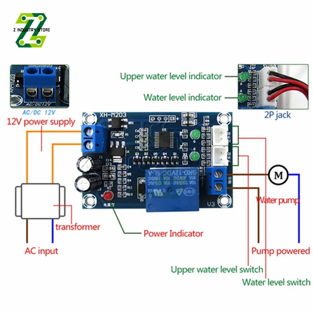 XH-M203 Water Level Controller Automatic Water Level Controller Switch 12V Relay Output water level controller