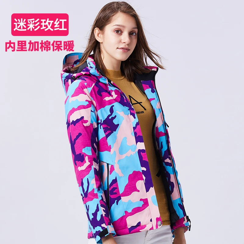 Female camo rose 10XL Мужская и Женская куртка, зимняя куртка для рыбалки, кемпинга, туризма, альпинизма, камуфляжная ветрозащитная Водонепроницаемая флисовая ветровка - Цвет: Female camo rose