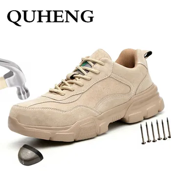 

QUHENG Men's Safety Shoes Boots Steel Toe Winter Sneakers Puncture-Proof Construction Safety Plus Size Anti-Static Dropshipping