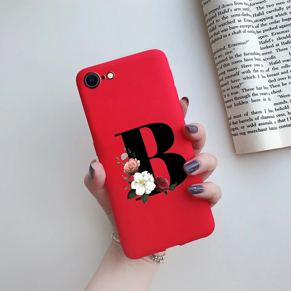 Alphabet Flower Silicone Phone Case – Soft, Stylish Bumper Cover