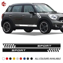 ^#Cheap 2 Pcs Racing Sport Checkered Styling Car Door Side Stripes Sticker Body Decal For MINI Cooper S Countryman R60 JCW Accessories ^#Cheap 2 Pcs Racing Sport Checkered Styling Car Door Side Stripes Sticker Body Decal For MINI Cooper S Countryman R60 JCW Accessories