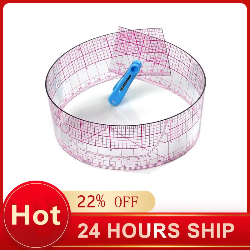 ZHUTING Sewing Tailor Accessories 55cm Shared Double Side Metric Straight Ruler Transparent straight ruler